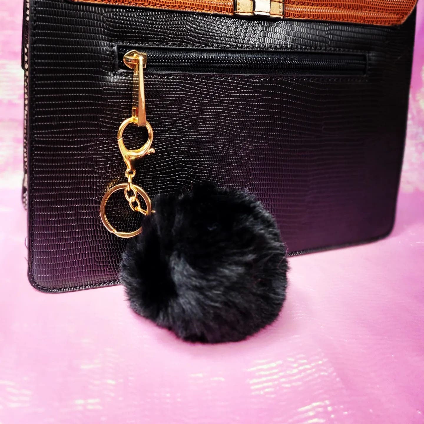 Puffy Fuzzy Pom Pom Soft Fur Keychain!