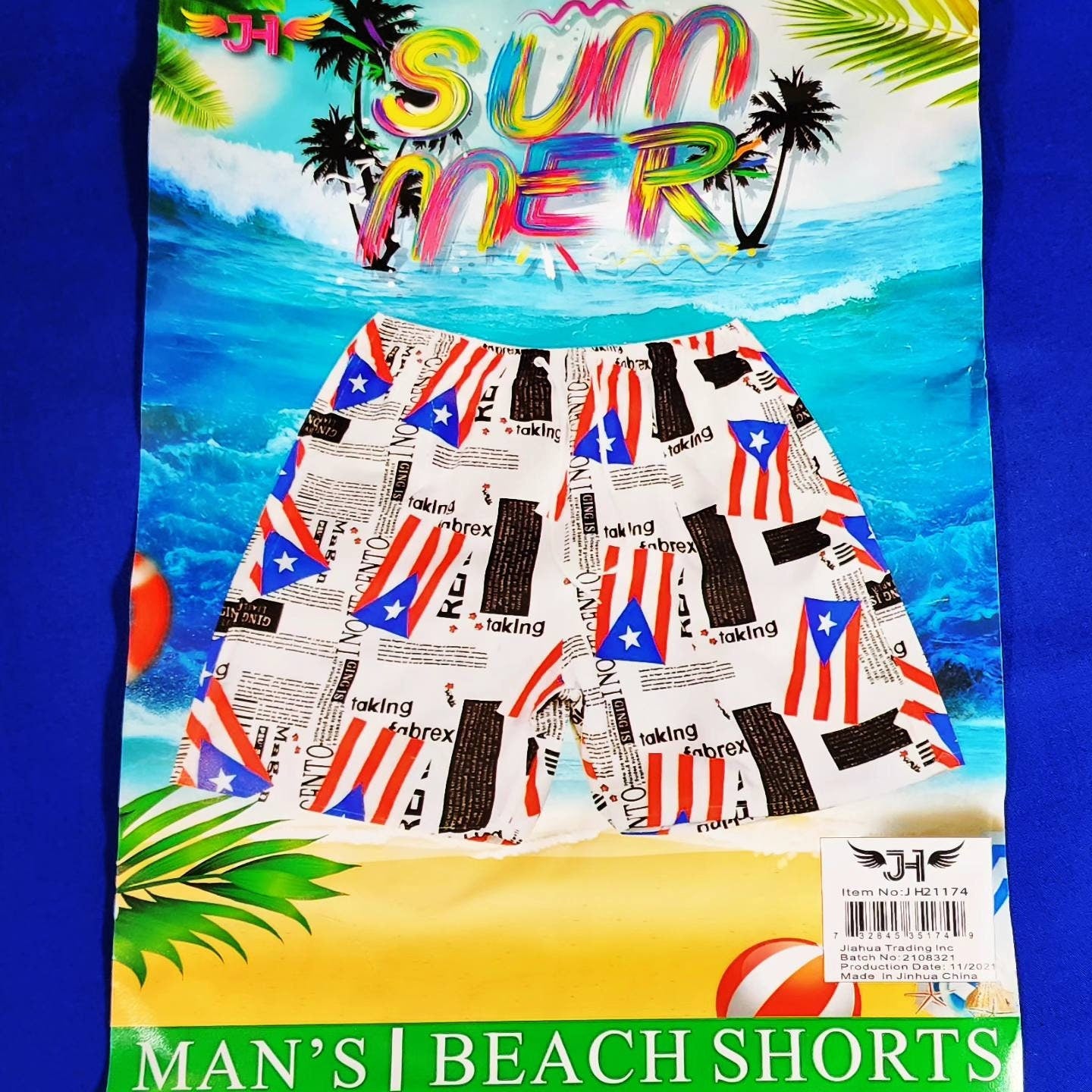Men's Puerto Rico swimming trunks.