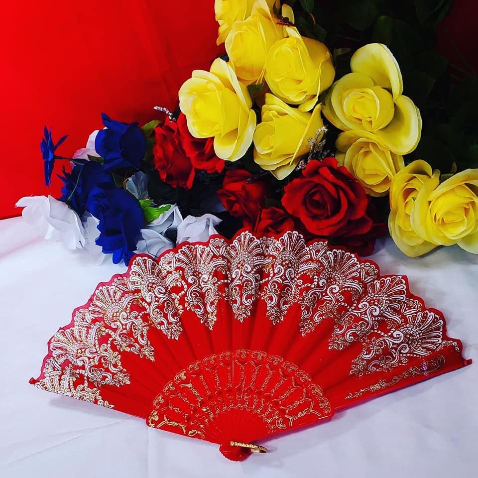Hand Fans Rose Flower