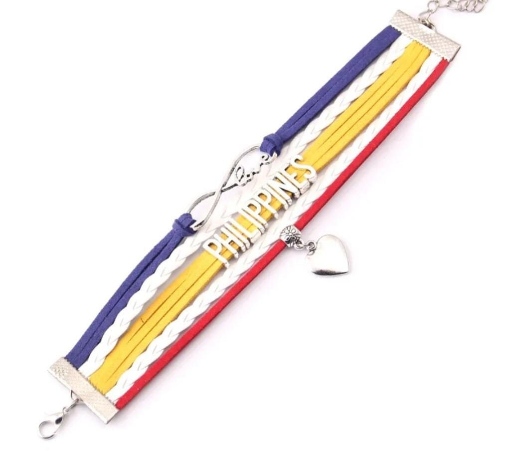 Philippine Flag Beaded Adjustable Bracelet