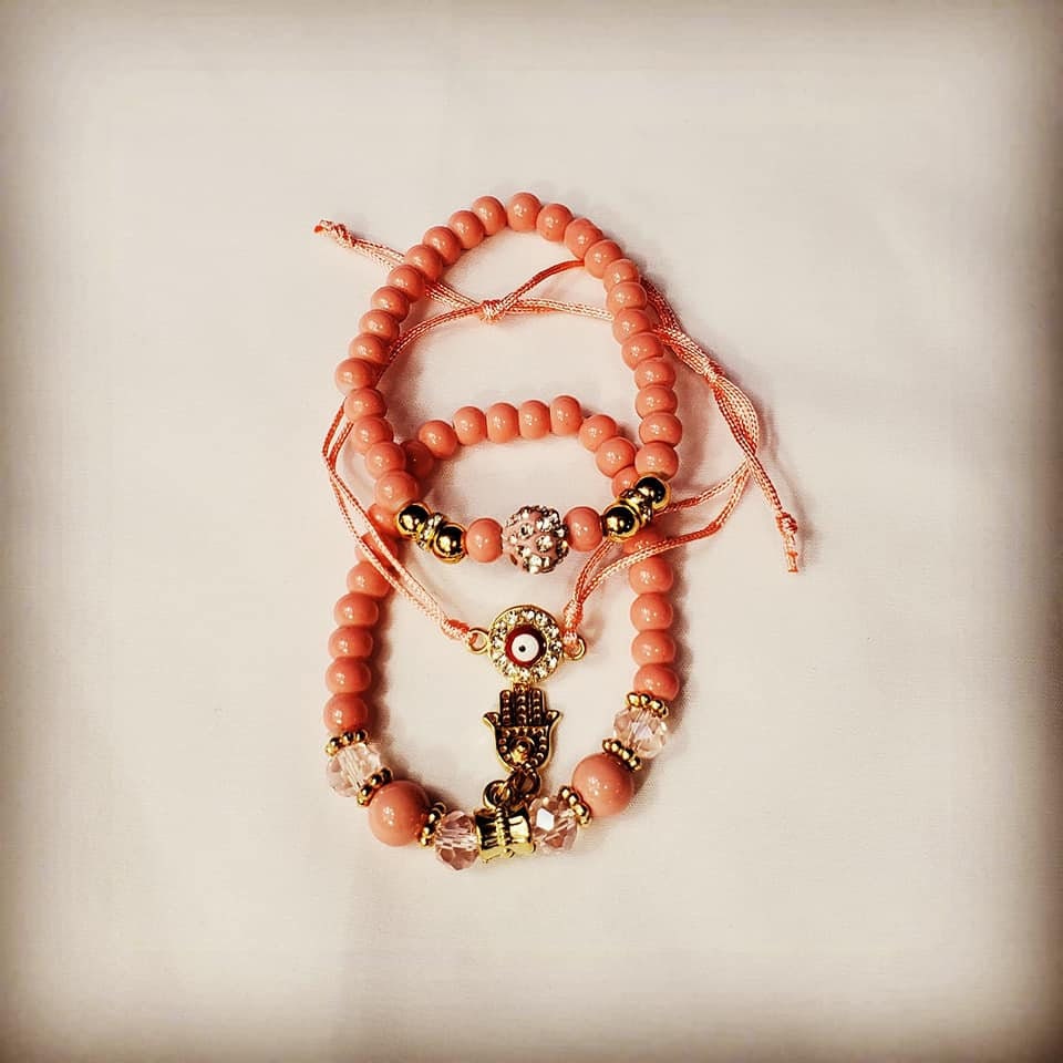 Hamsa Hand Evil Eye Stackable Bracelets