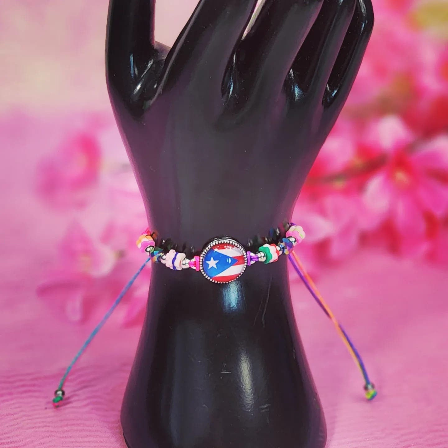 Adjustable Beaded Puerto Rico Flag Bracelets