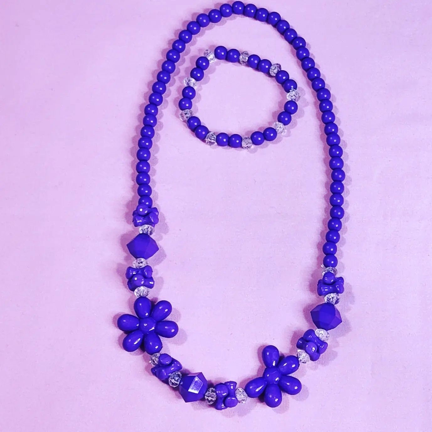 Adorable Kids Colorful Beaded matching Necklace & Bracelet