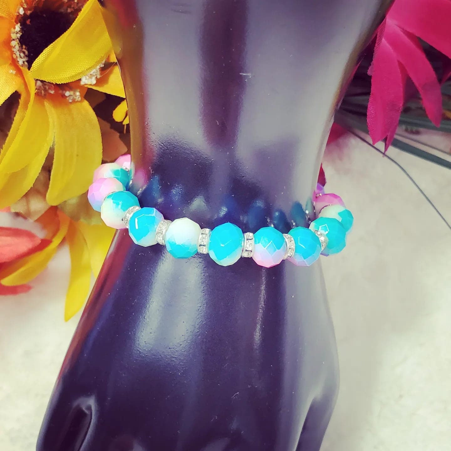 Adjustable Stretchable Beaded with little stones Bracelets