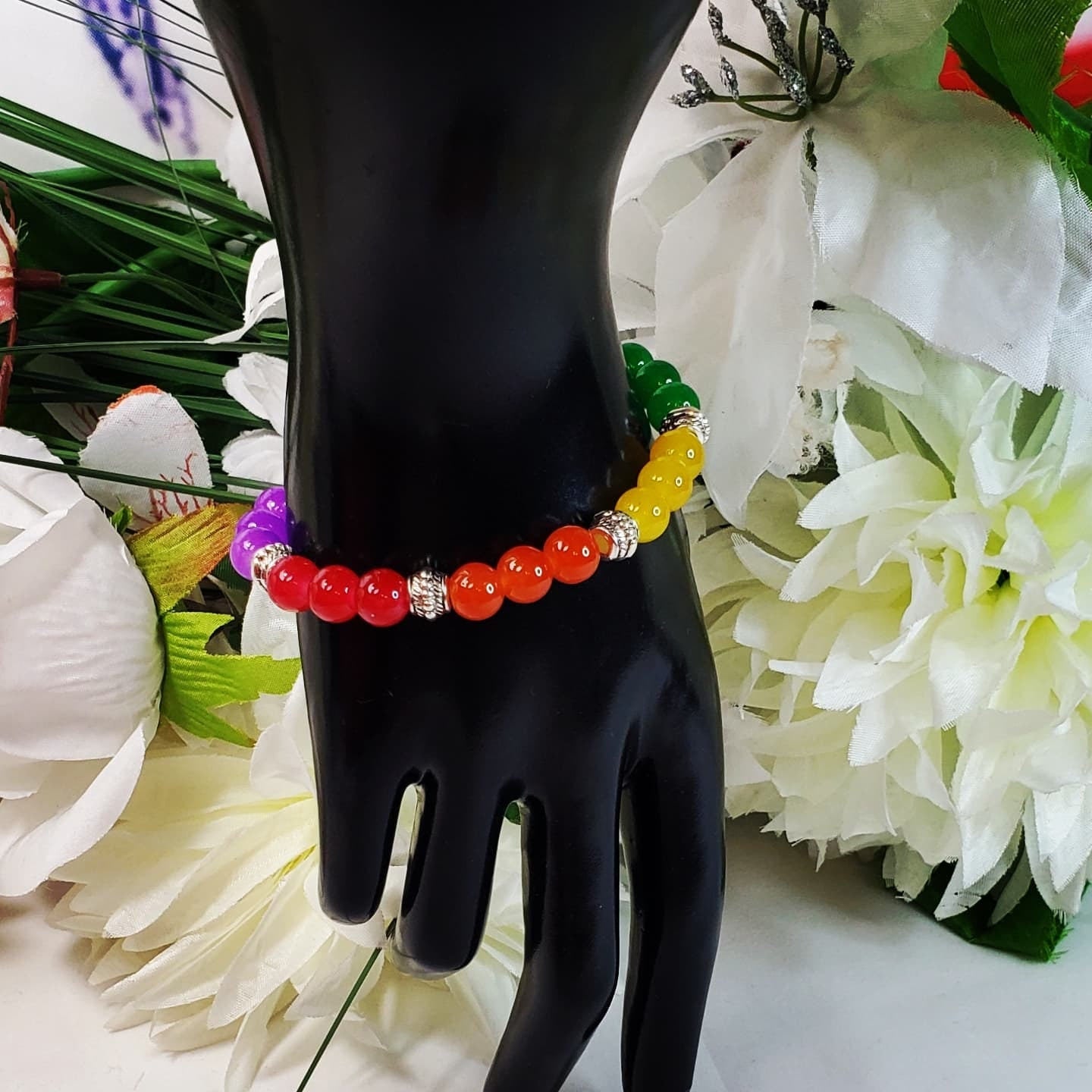 The Seven Chakras Adjustable Beaded Charms Bracelet
