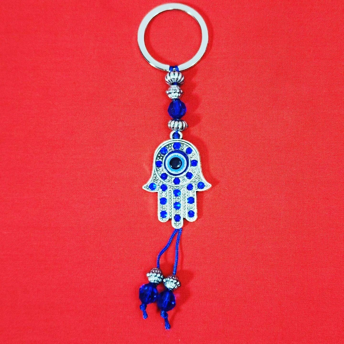 Hamsa Evil Eye Protection Keychain for Good Luck
