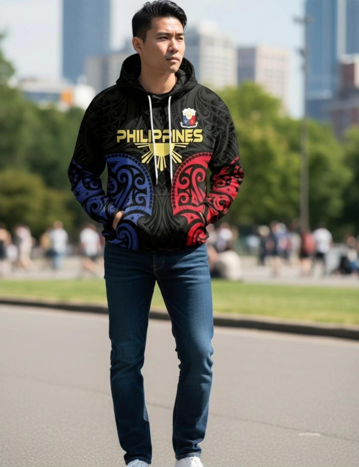 Philippines Pinoy Filipino Flag Sun Hoodie (Phil. Size)