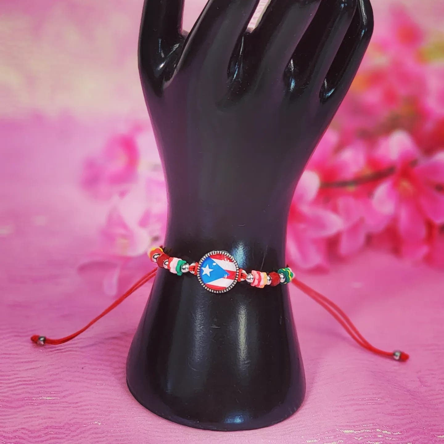Adjustable Beaded Puerto Rico Flag Bracelets