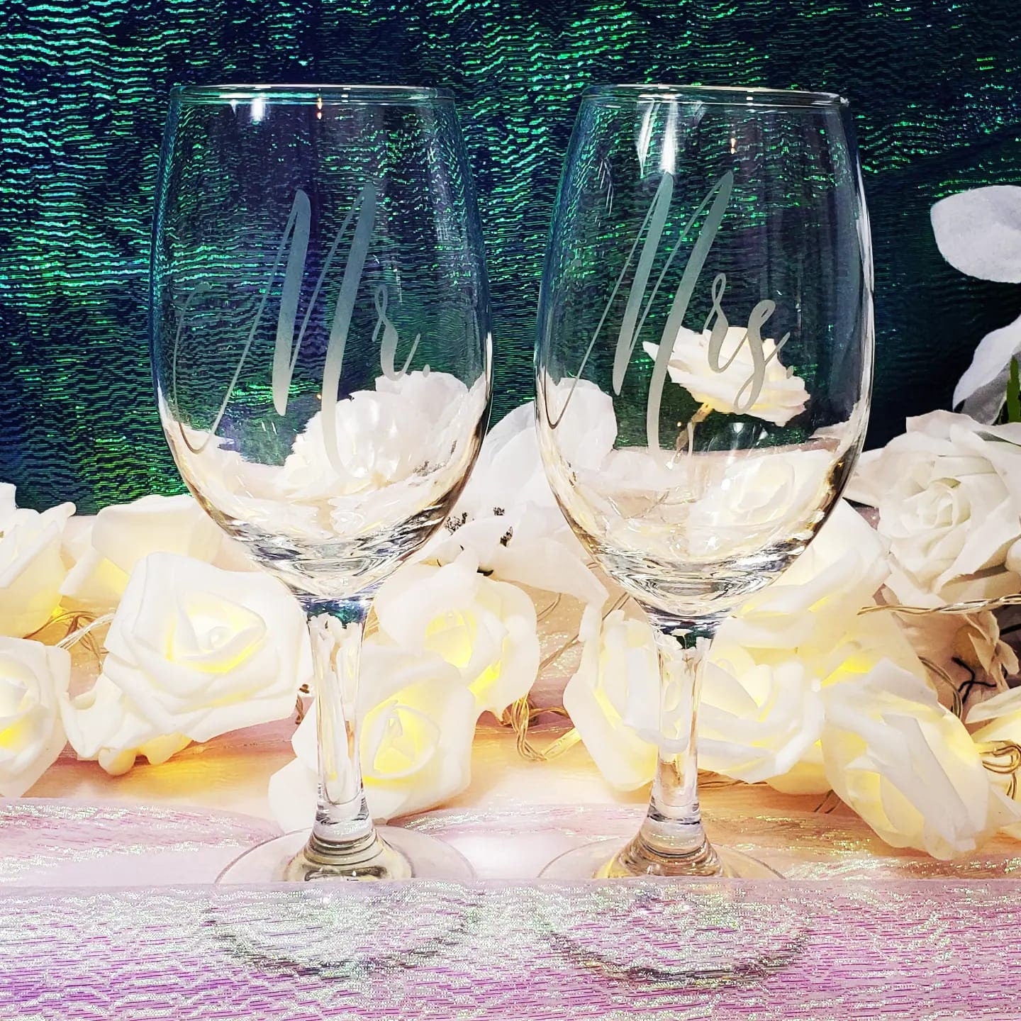 Etched Personalized Wine Glasses