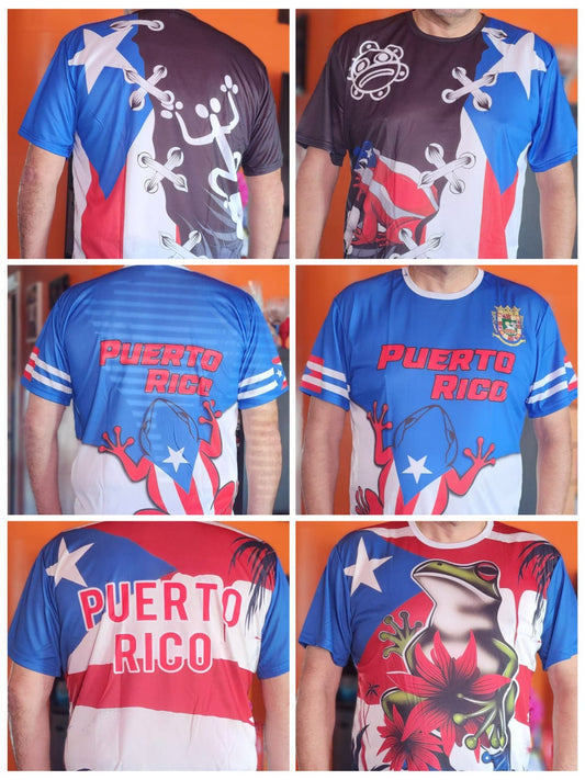 Puerto Rico Flag taino coqui rock frog t-shirts