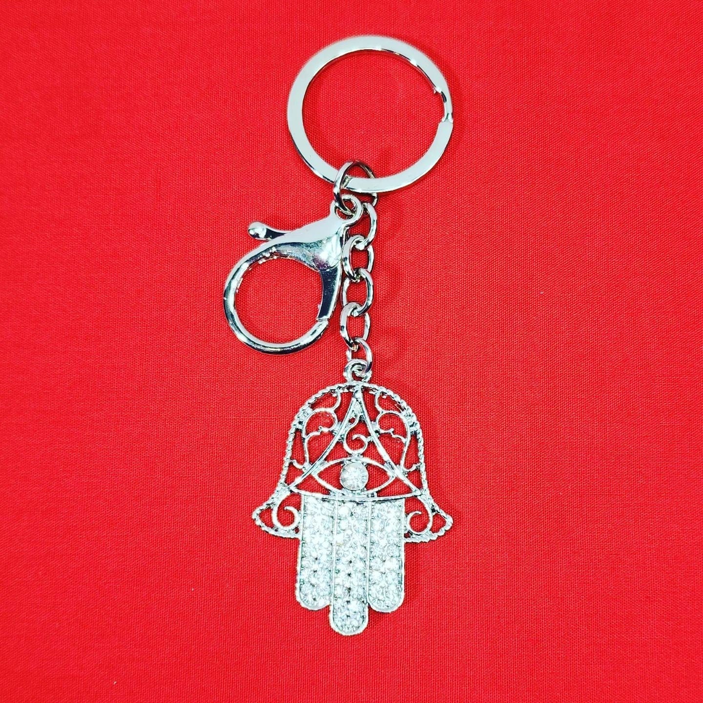 Hamsa Evil Eye Protection Keychain for Good Luck