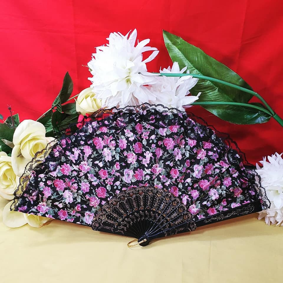 Hand Fans Rose Flower