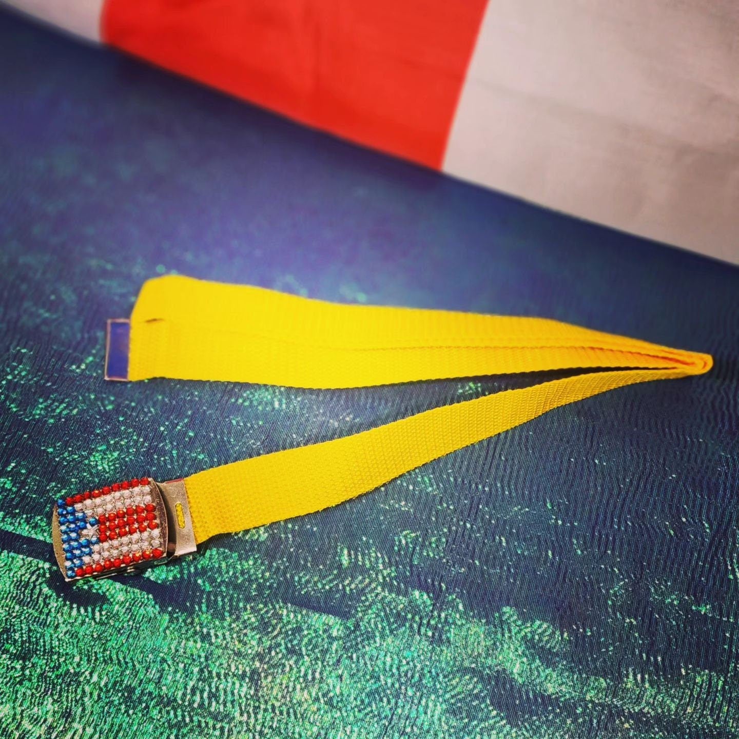 Adjustable Buckle Puerto Rico Flag Waist Belt