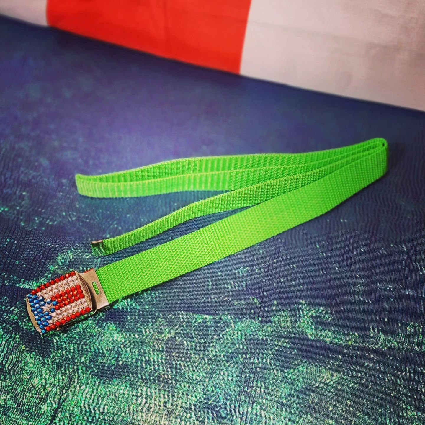 Adjustable Buckle Puerto Rico Flag Waist Belt
