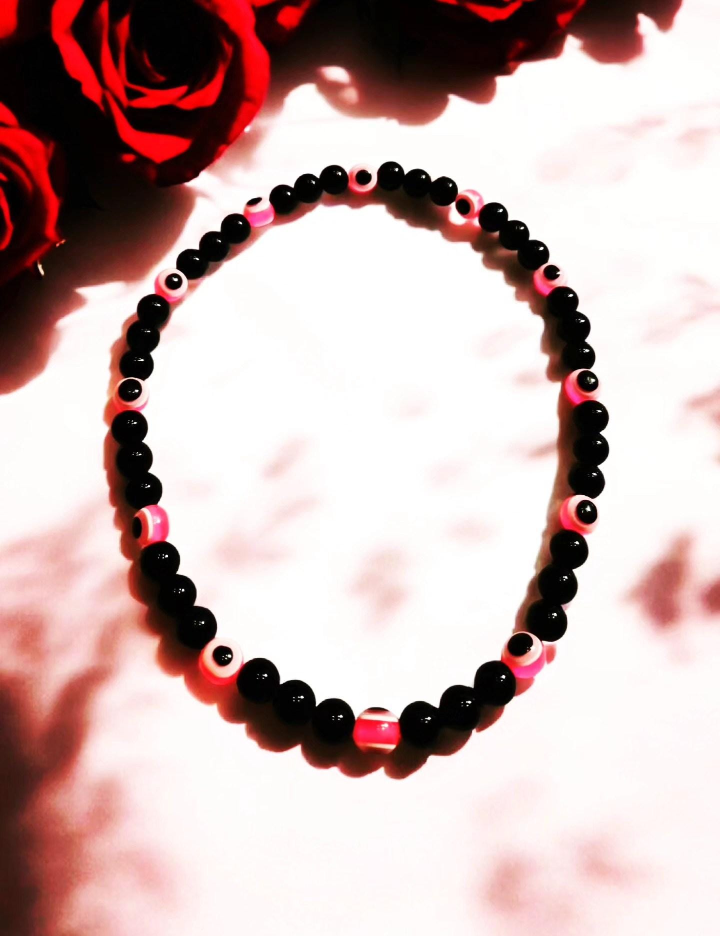 Stretchable Evil Eye Protection Beaded Necklace