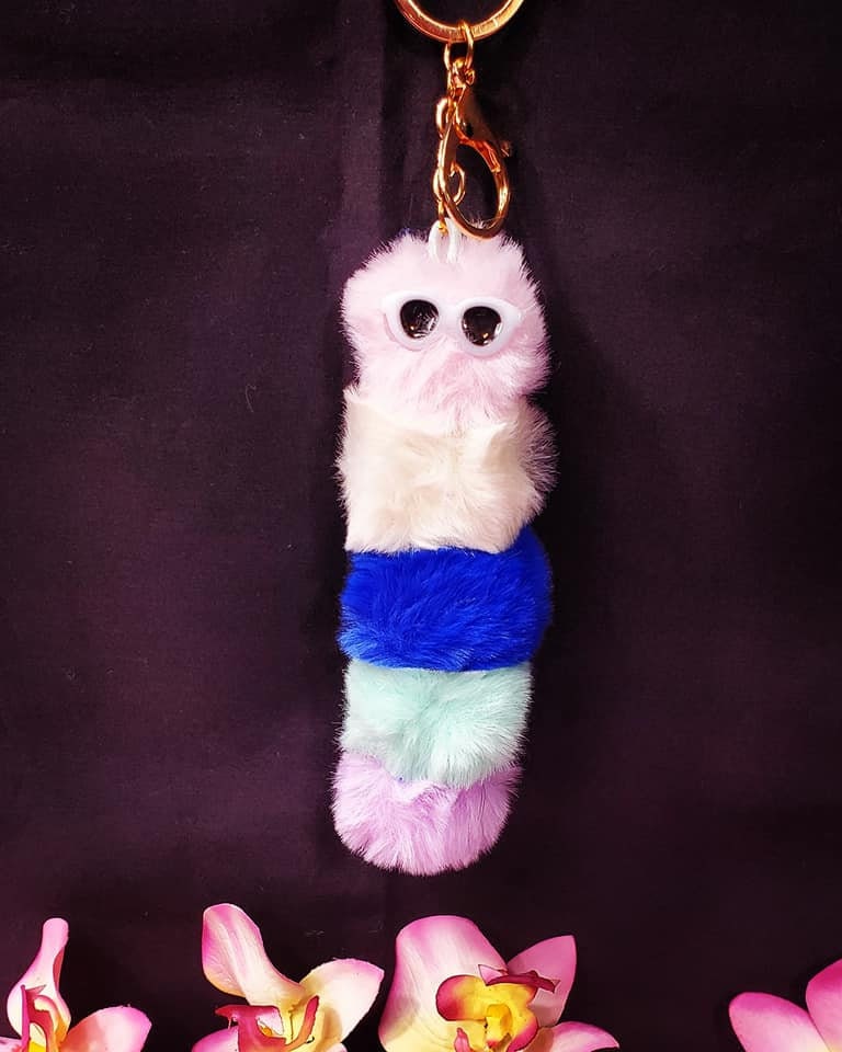 Fluffy Caterpillar Key chain!