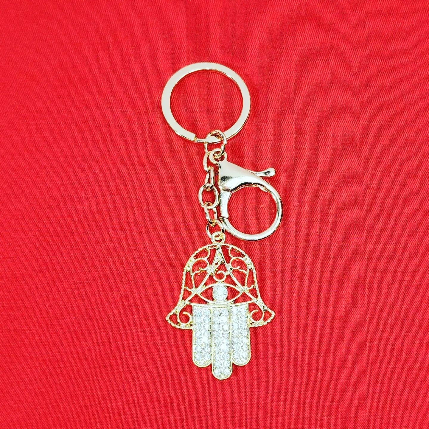 Hamsa Evil Eye Protection Keychain for Good Luck