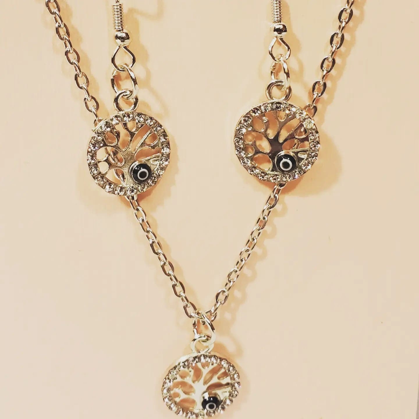 Evil Eye and Tree of Life Set of Earrings & Necklace