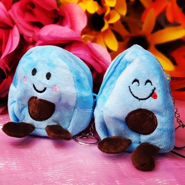 Set of 2 Cute Silly Coin Purse Keychain