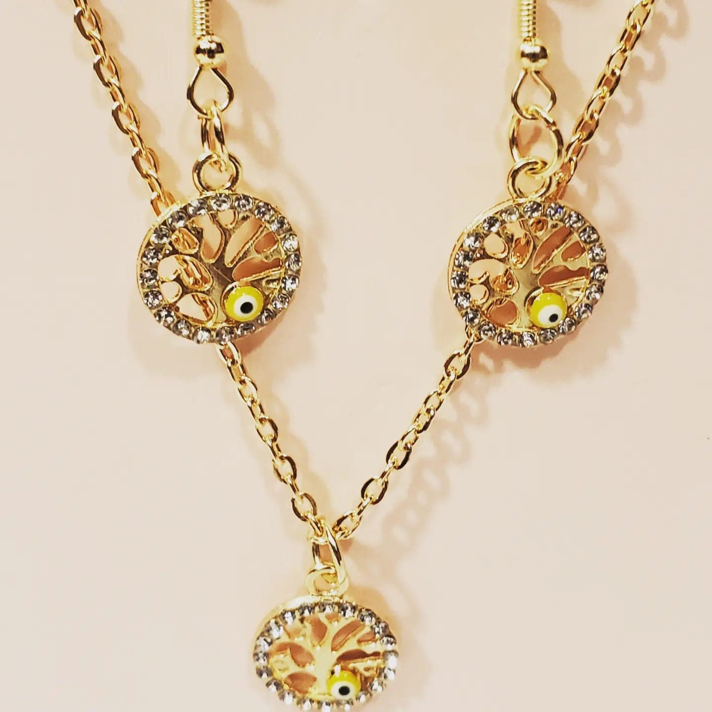 Evil Eye and Tree of Life Set of Earrings & Necklace