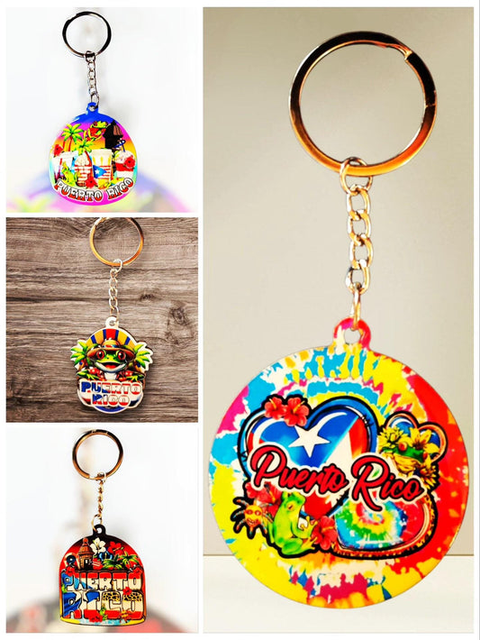 Double Sided Puerto Rico Key Chain