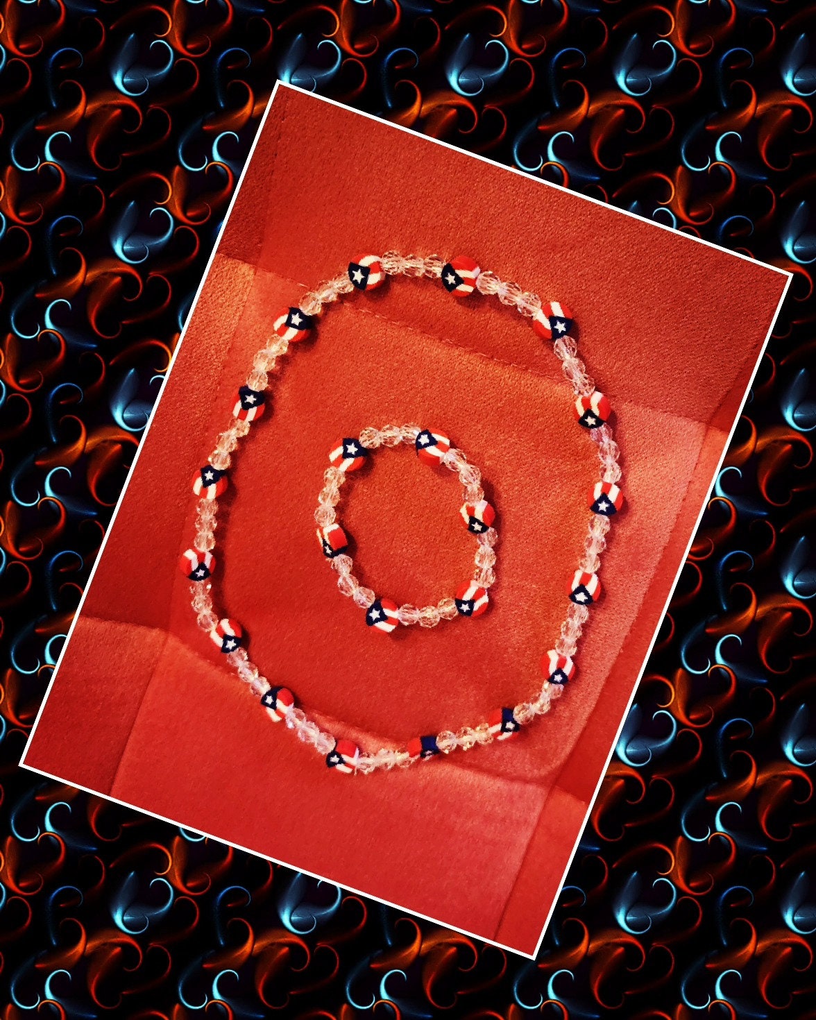 Puerto Rico Flag Kids set Necklace & Bracelet