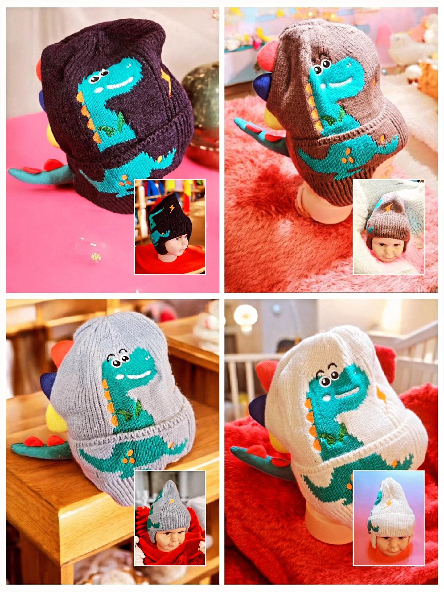 Children's Dinosaur Plush Wool Hat