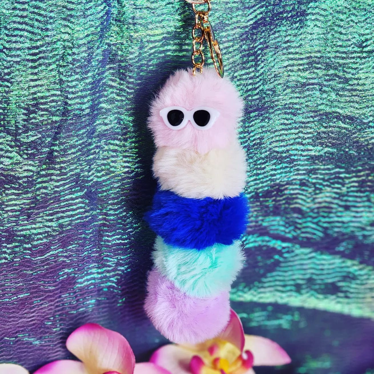 Fluffy Caterpillar Key chain!