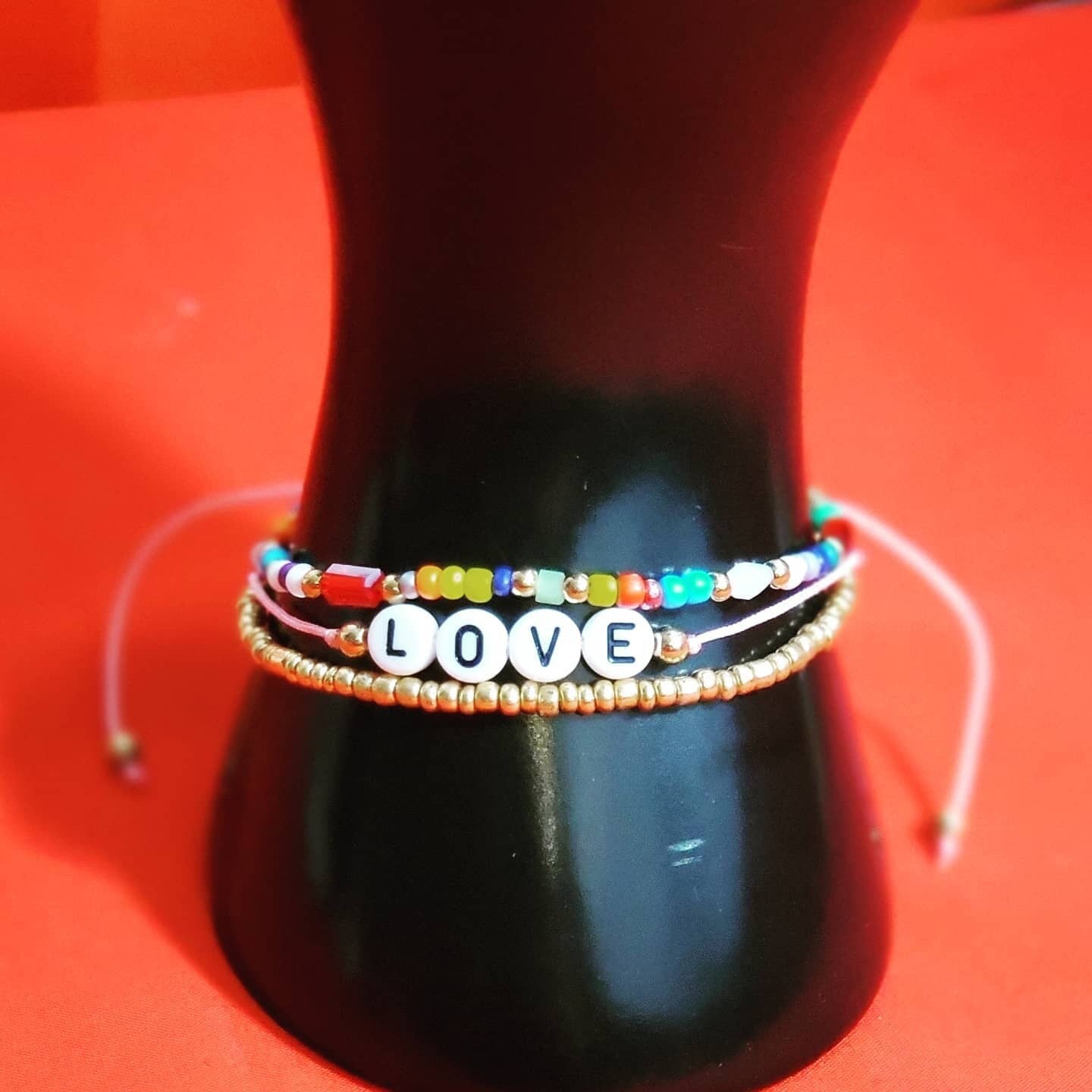 Set of 3 Adjustable_Stretchable_Beaded Bracelets