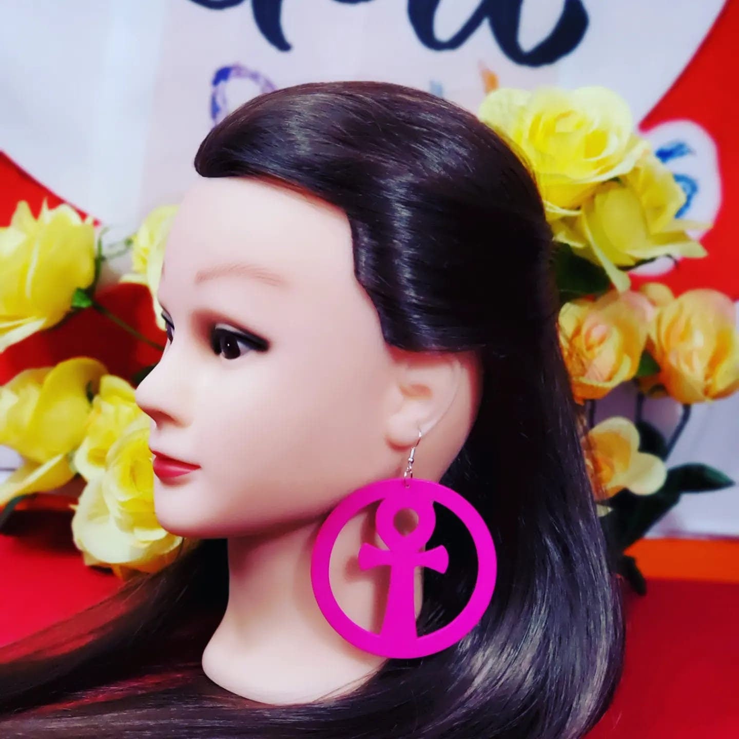 Ankh Bright Color Wood Earrings!