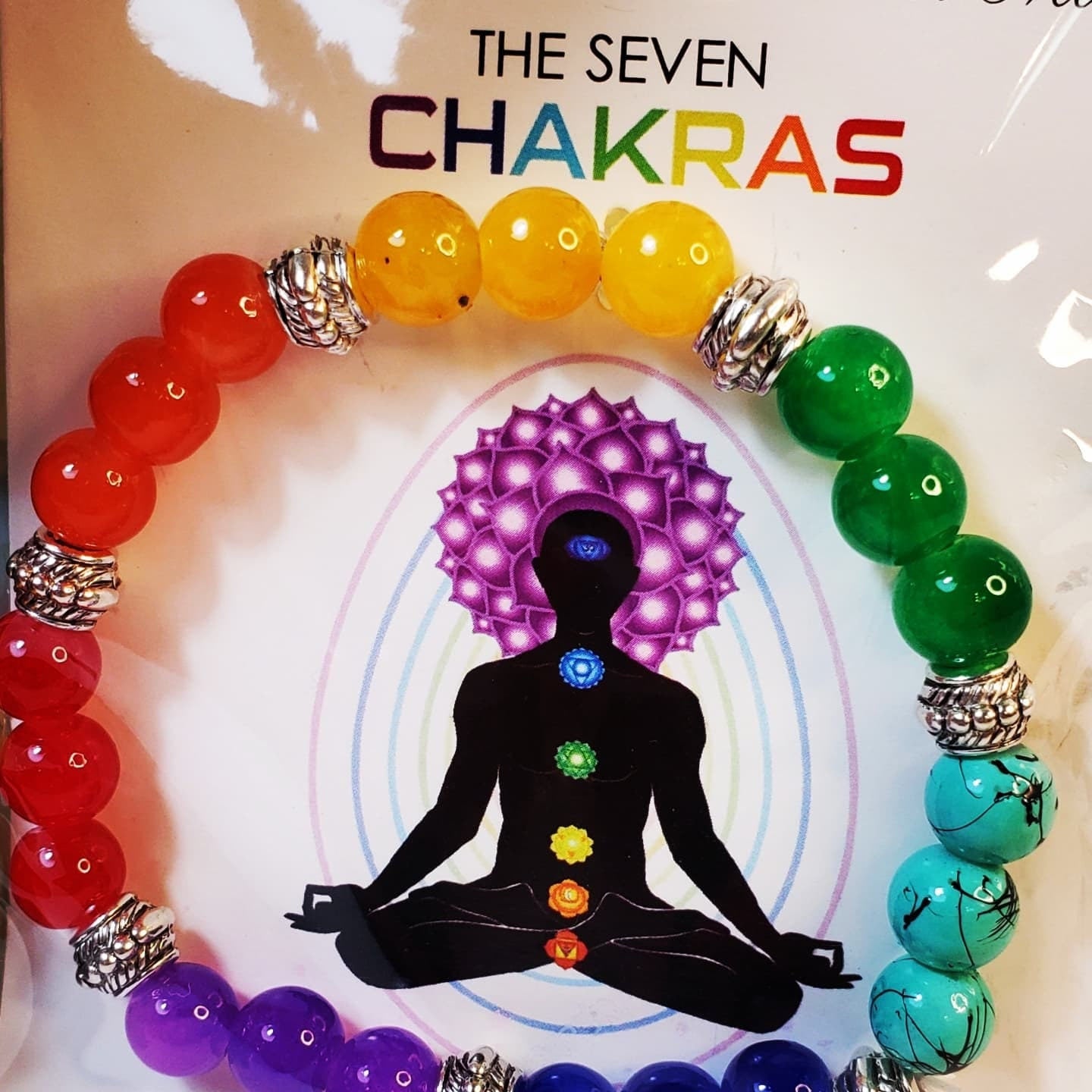 The Seven Chakras Adjustable Beaded Charms Bracelet