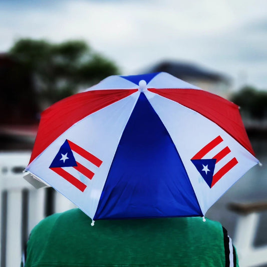 Puerto Rico Flag Umbrella Hat, Sun & Rain Protection