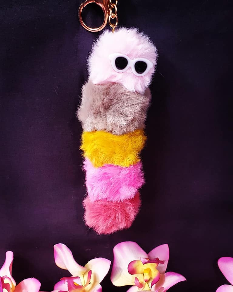 Fluffy Caterpillar Key chain!