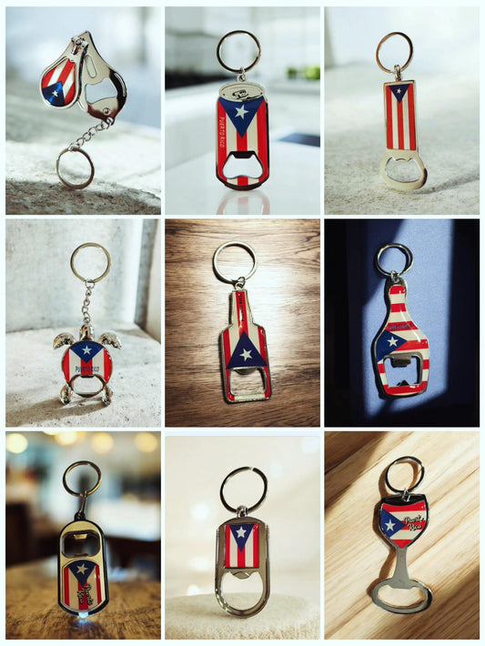 Puerto Rico Flag Bottle Opener/ Keychain