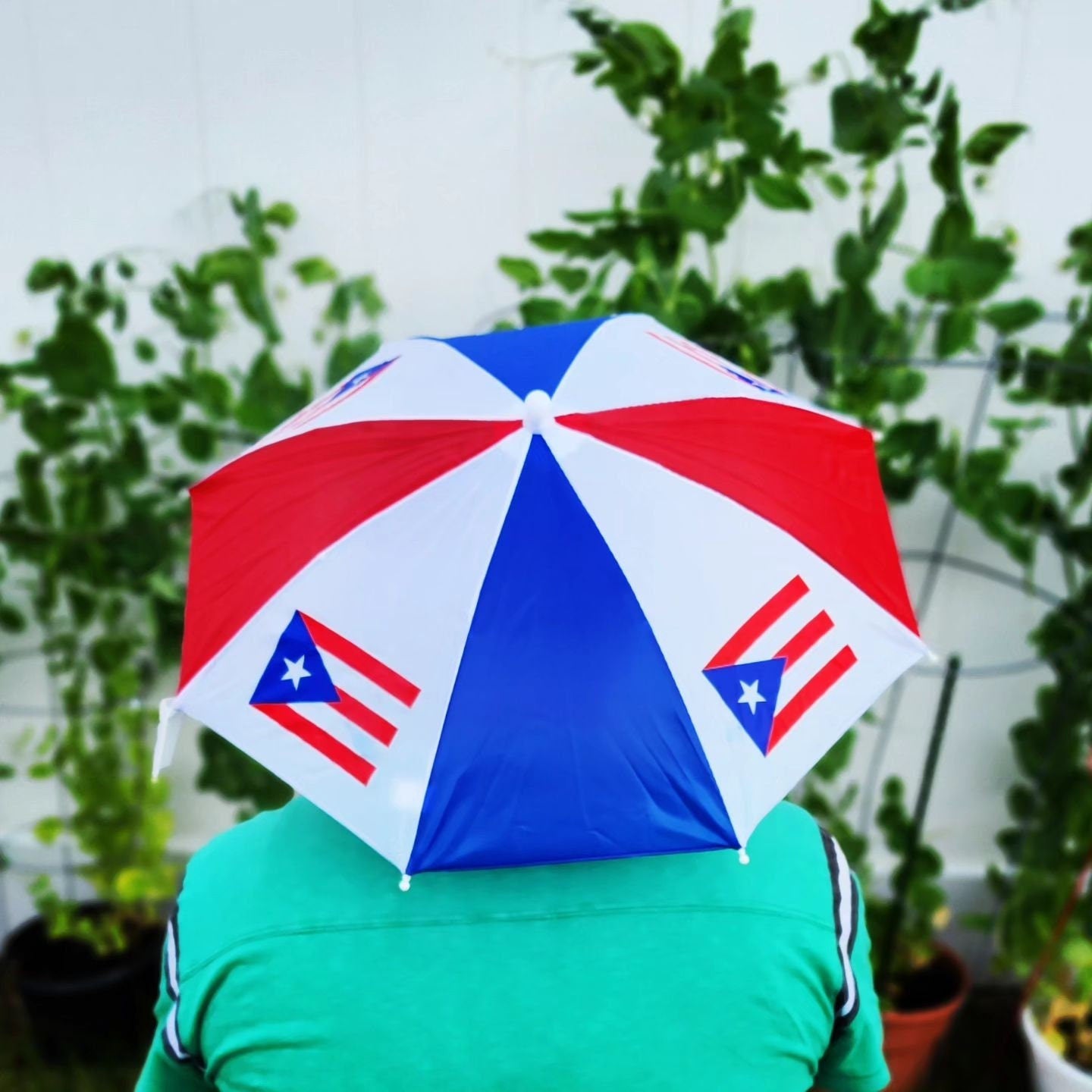 Puerto Rico Flag Umbrella Hat, Sun & Rain Protection