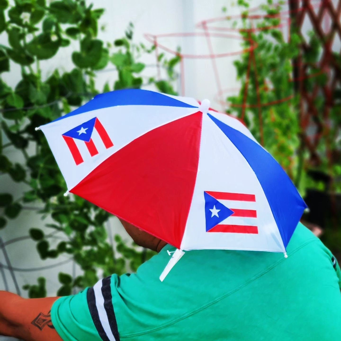 Puerto Rico Flag Umbrella Hat, Sun & Rain Protection