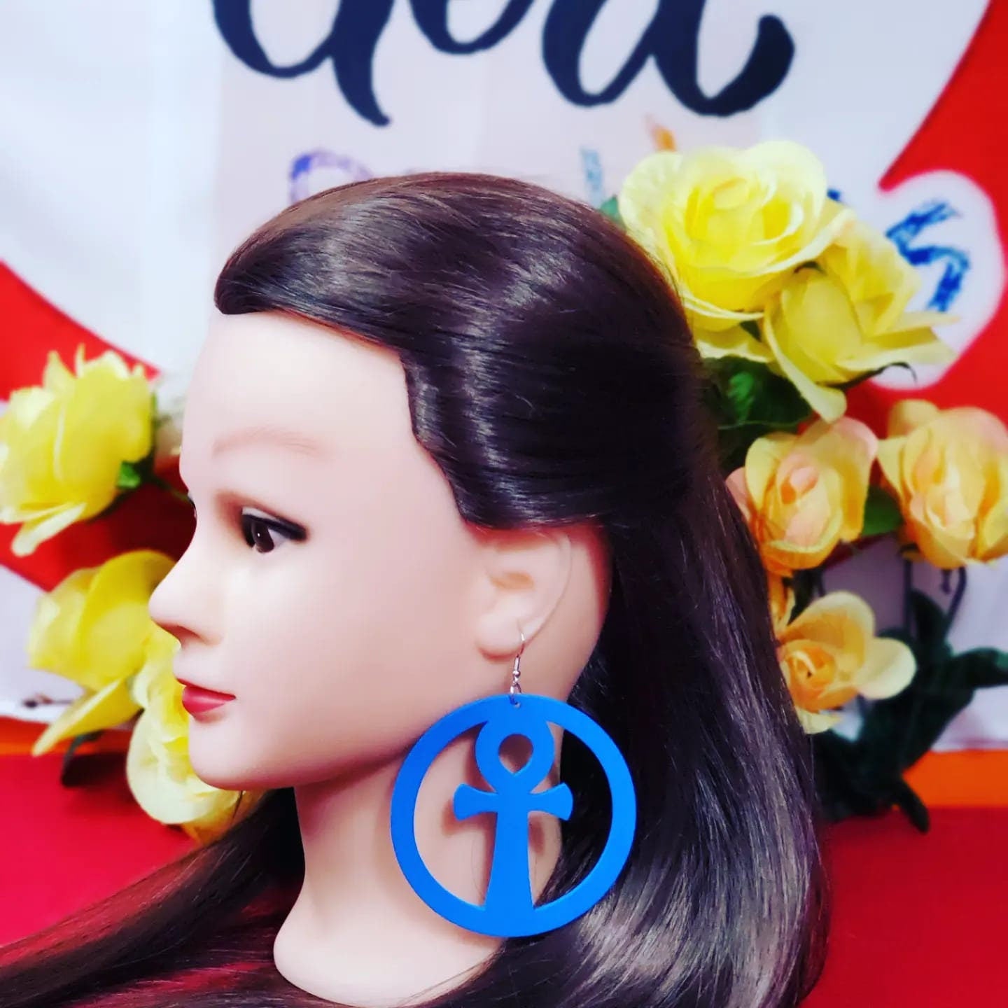 Ankh Bright Color Wood Earrings!