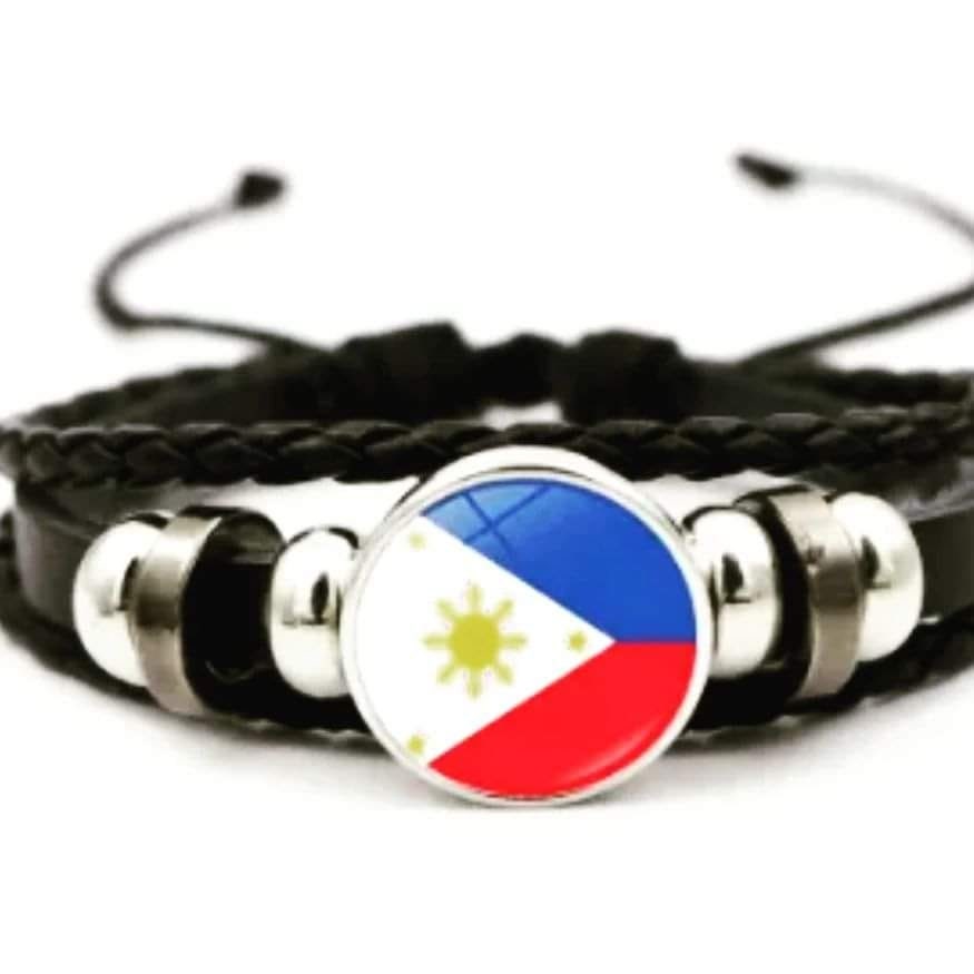 Philippine Flag Beaded Adjustable Bracelet