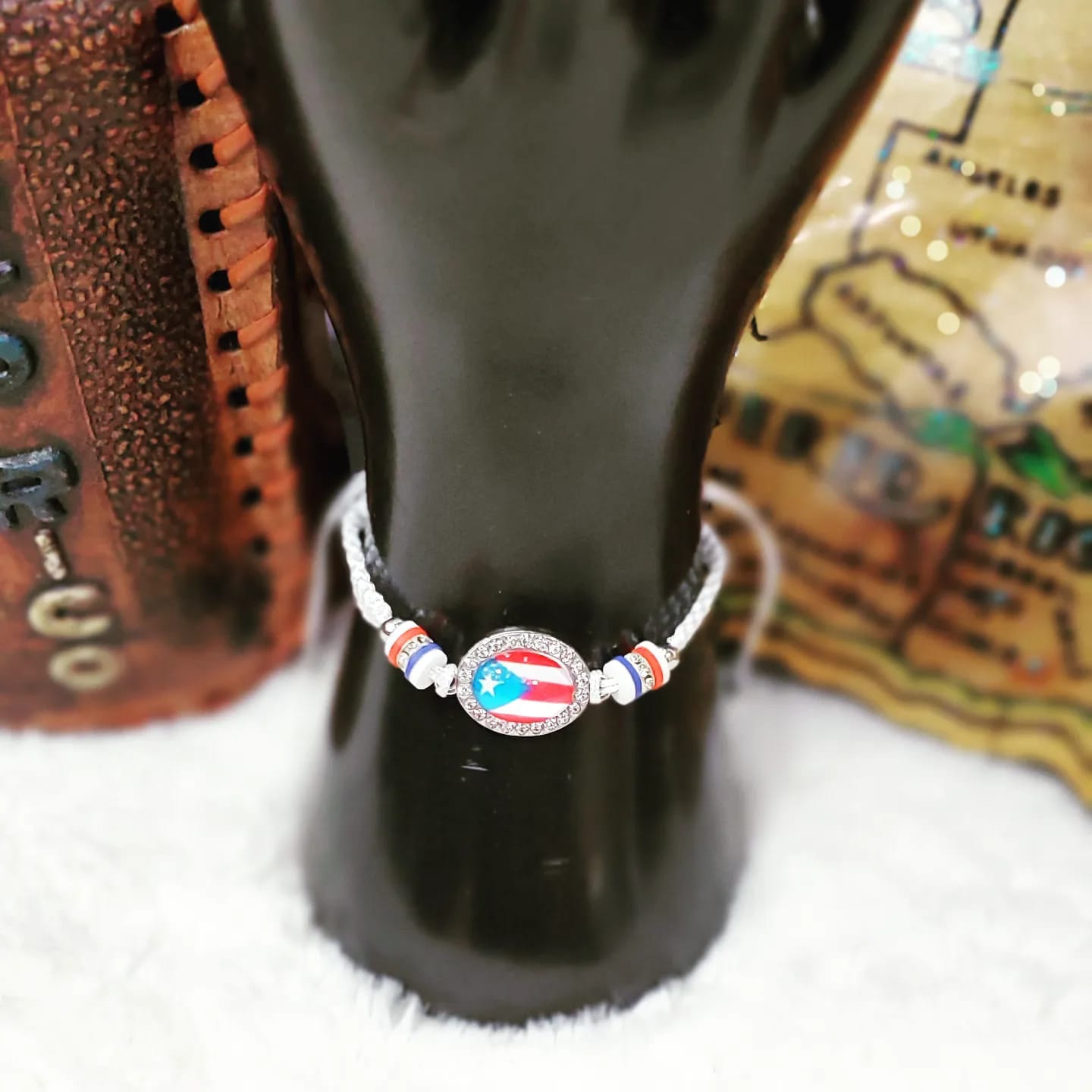 Puerto Rico Beaded Breacelet with White Stones