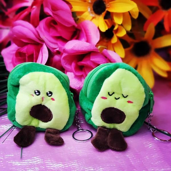 Set of 2 Cute Silly Coin Purse Keychain