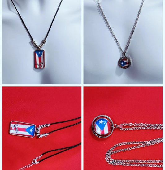 Puerto Rico Flag Necklace