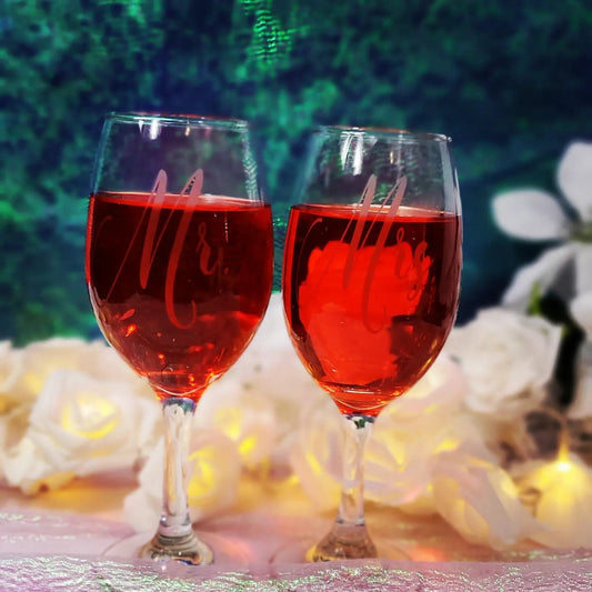 Etched Personalized Wine Glasses