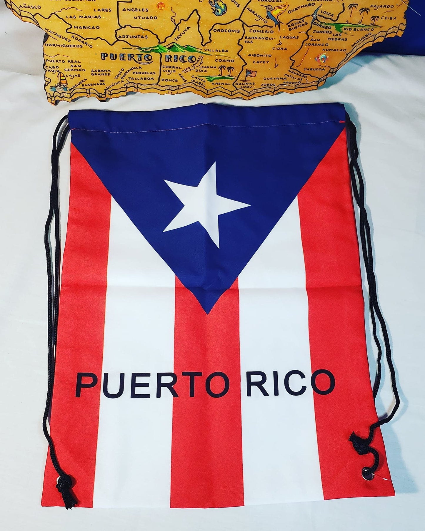 Puerto Rico Flag String Backpack 17x12inches