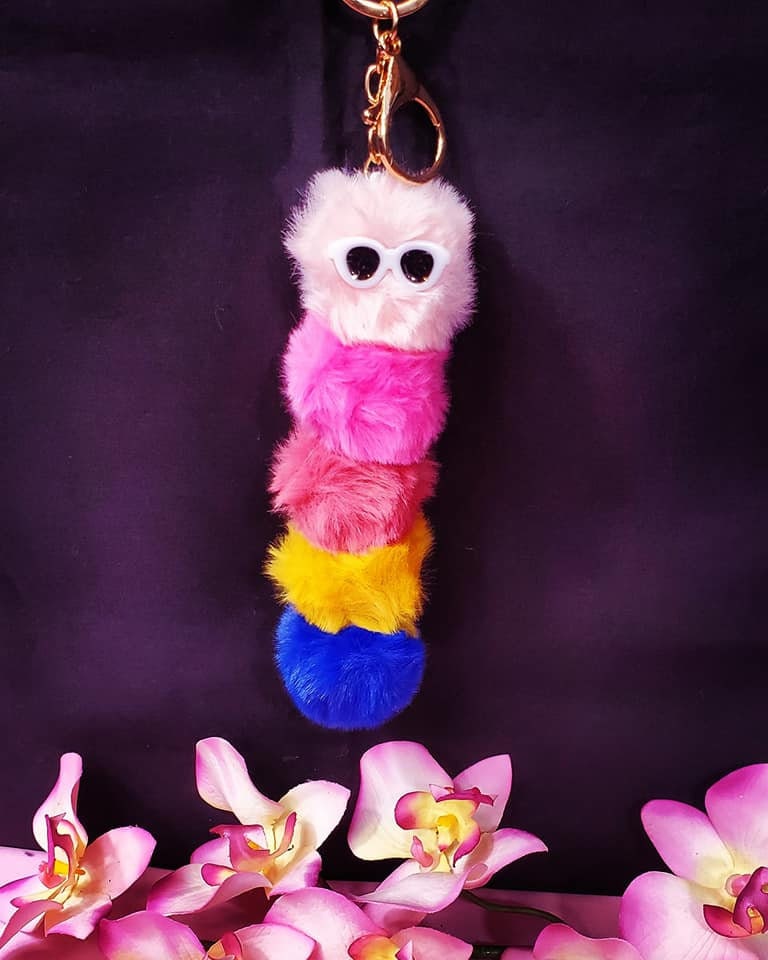 Fluffy Caterpillar Key chain!