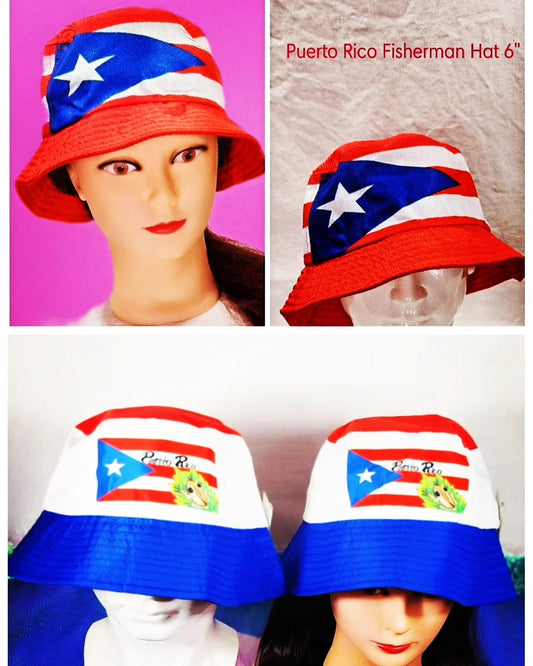 Puerto Rico Flag Bucket FishermanHat