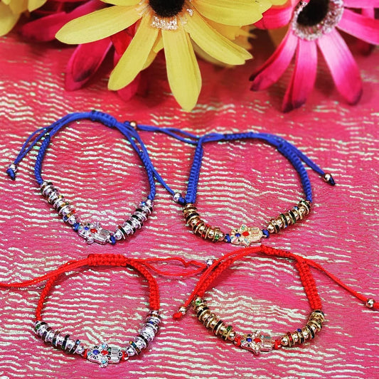 Chakra Hamsa Hand Beaded Charm Adjustable Bracelets