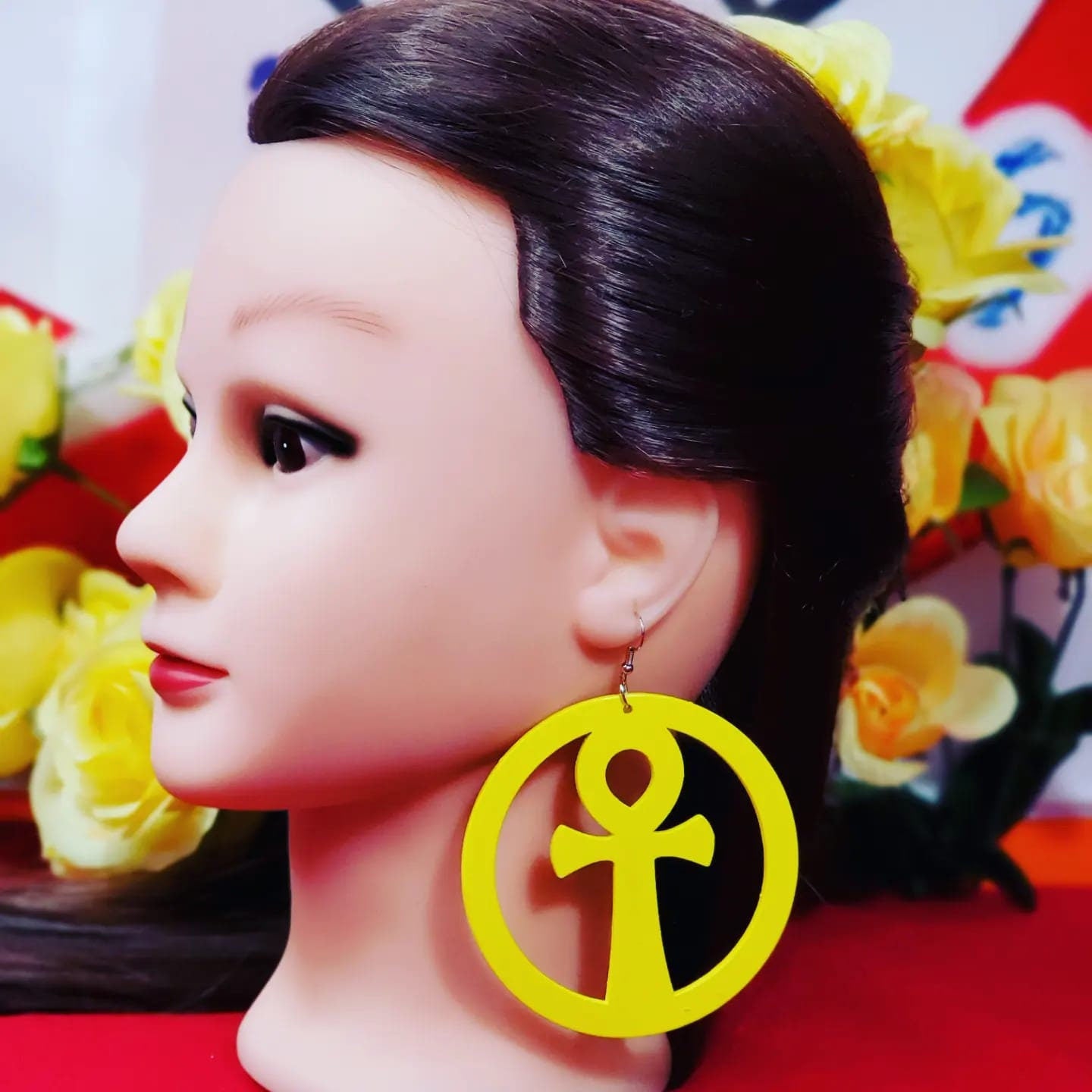 Ankh Bright Color Wood Earrings!