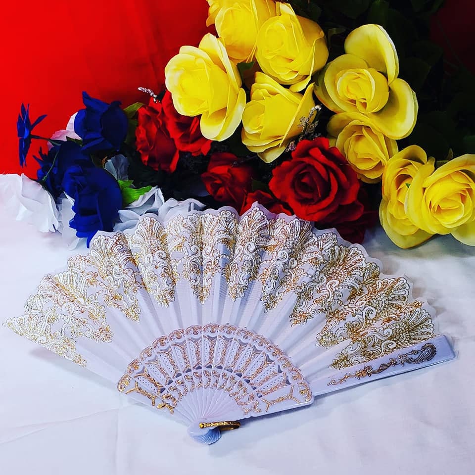Hand Fans Rose Flower