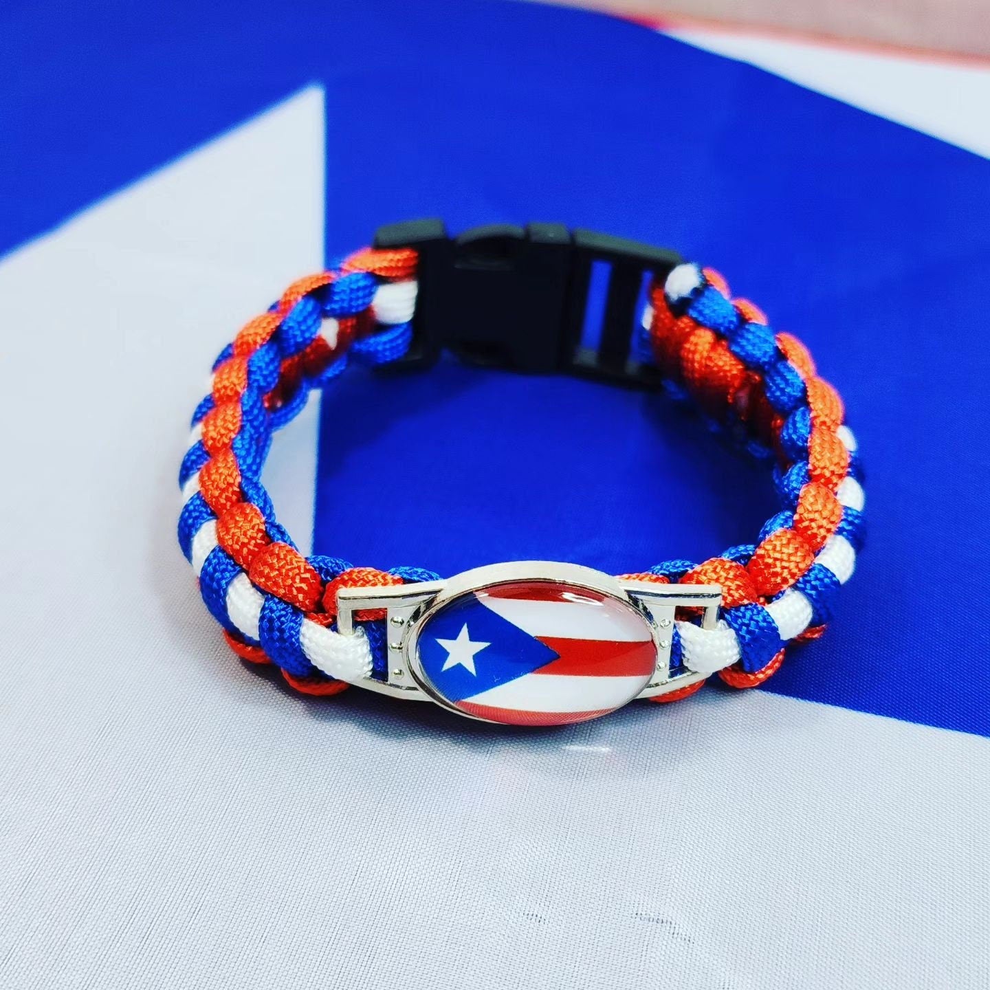 Braided Puerto Rico Flag Bracelets