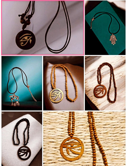 Eye of Horus, Hamsa Horus Hand, Protection Necklace